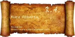 Kurz Alberta névjegykártya